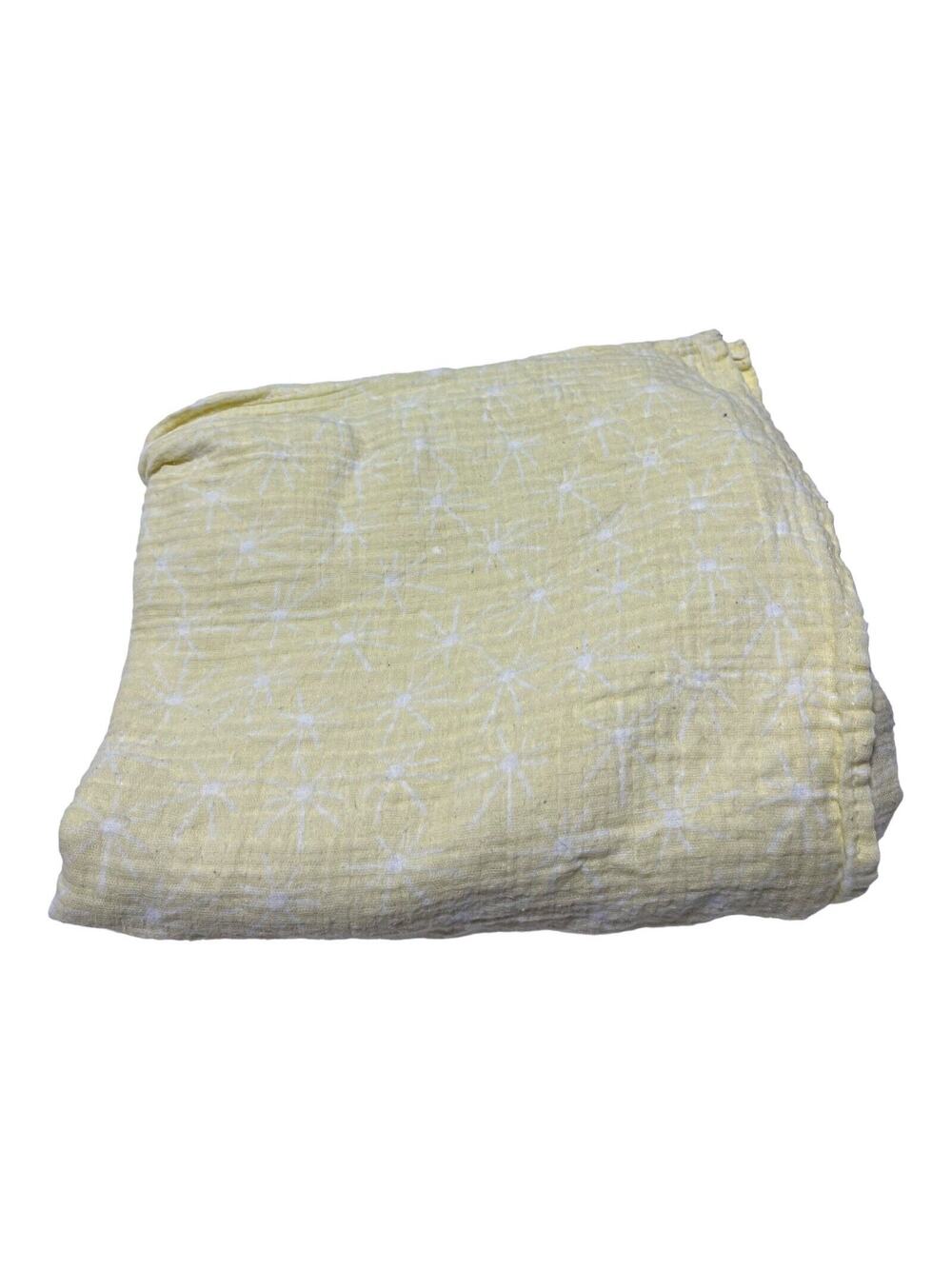 Patina Vie Muslin Swaddle Baby Blanket Yellow Starburst Asterisk Star Print